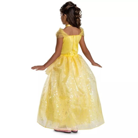 Girls Disney DELUXE BELLE Beauty & the Beast Costume Size Med 7/8 Dress Up NWT - Picture 2 of 4